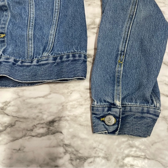 Tommy Jeans Women’s Vintage Y2K 90’s Cropped Denim Trucker Jacket Size Medium - Picture 2 of 7